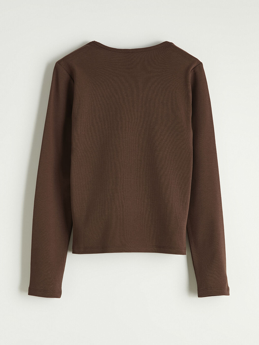 Kahverengi Bisiklet Yaka Çiçek Nakışlı Kız Çocuk Tişört-2