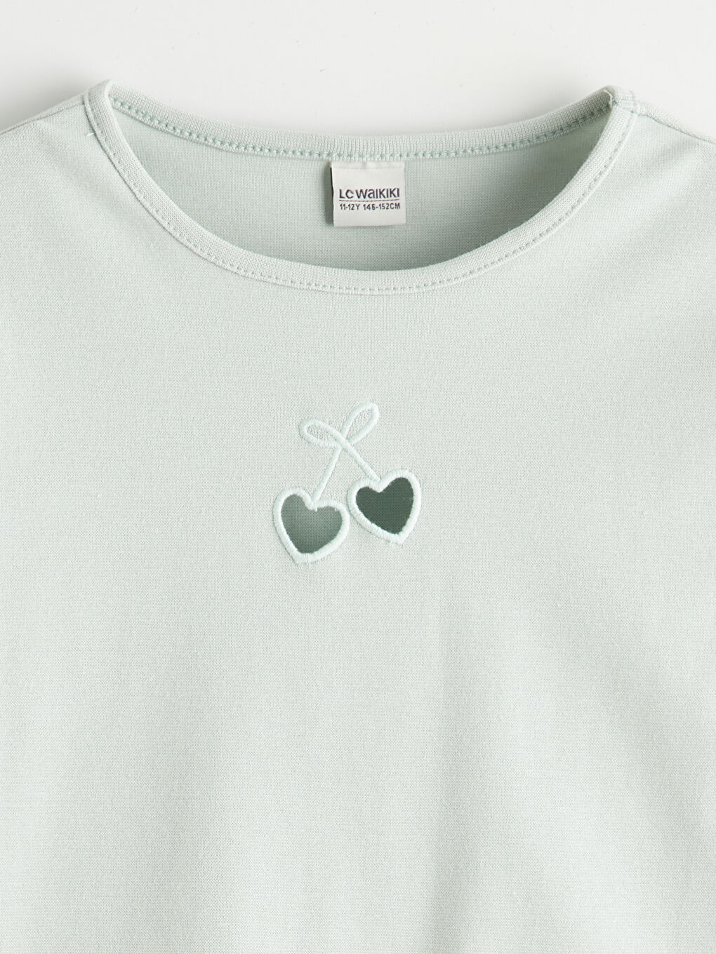 Girls' Embroidered Crew Neck T-Shirt-1