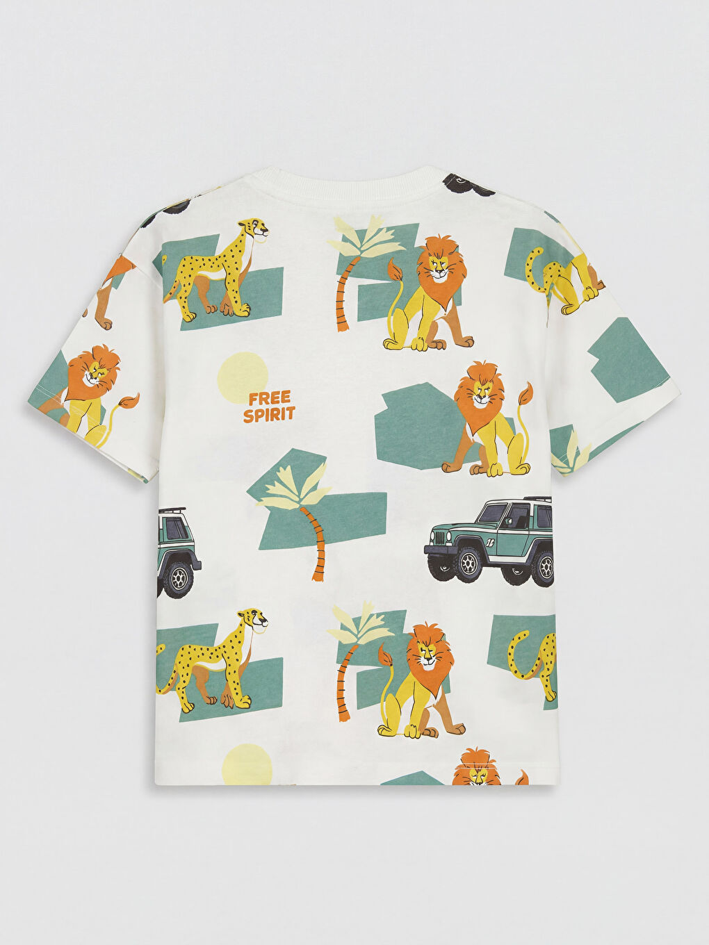 Ekru Baskılı Erkek Çocuk Tişört-1