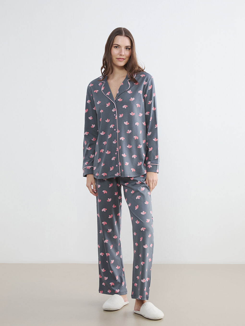 Heart-Print Women's Pyjama Set-1