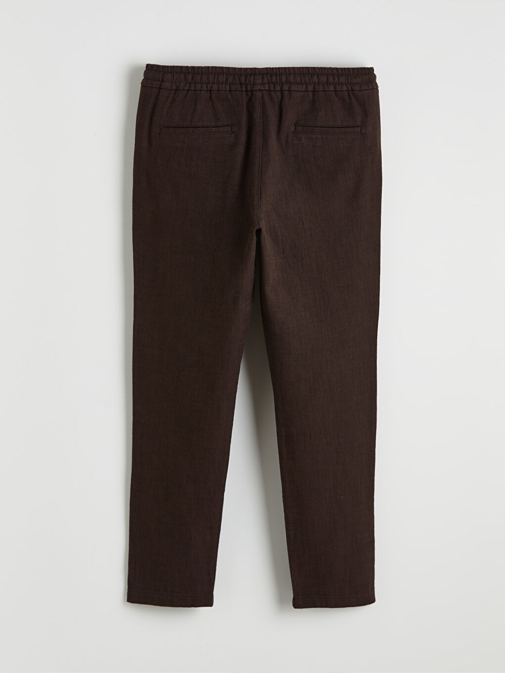 Kahverengi Standart Kalıp Gabardin Erkek Pantolon-1