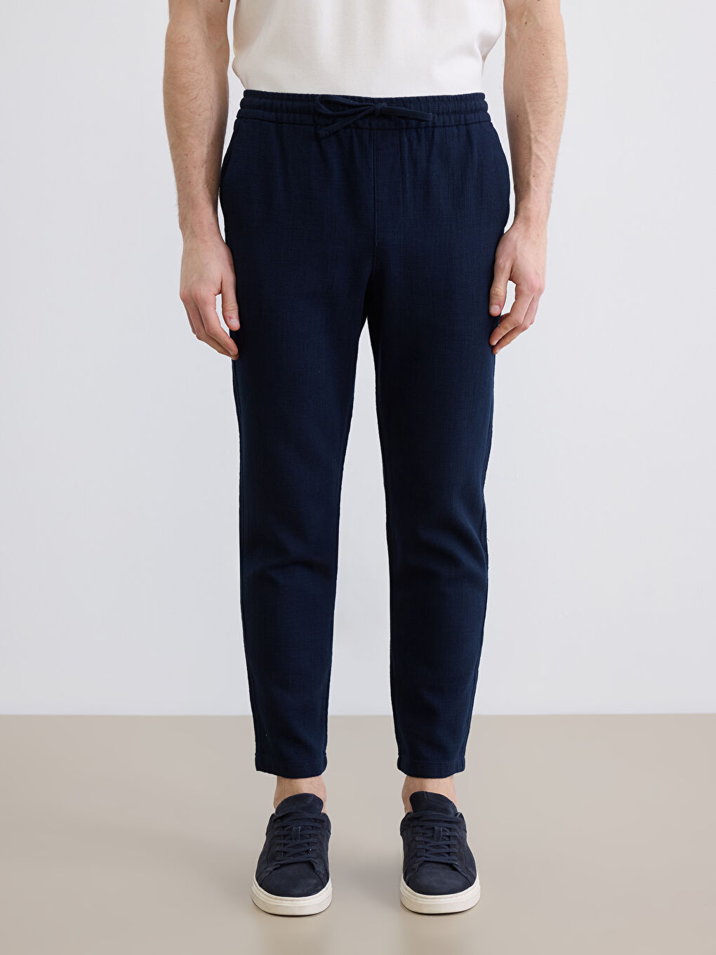 Lacivert Standart Kalıp Gabardin Erkek Pantolon-2