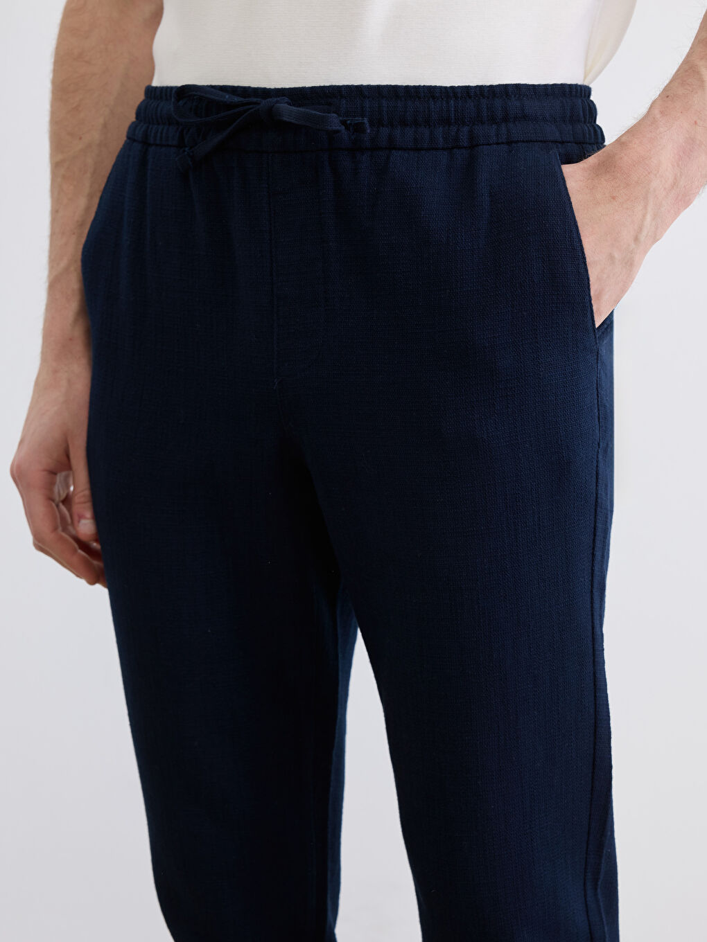 Lacivert Standart Kalıp Gabardin Erkek Pantolon-3