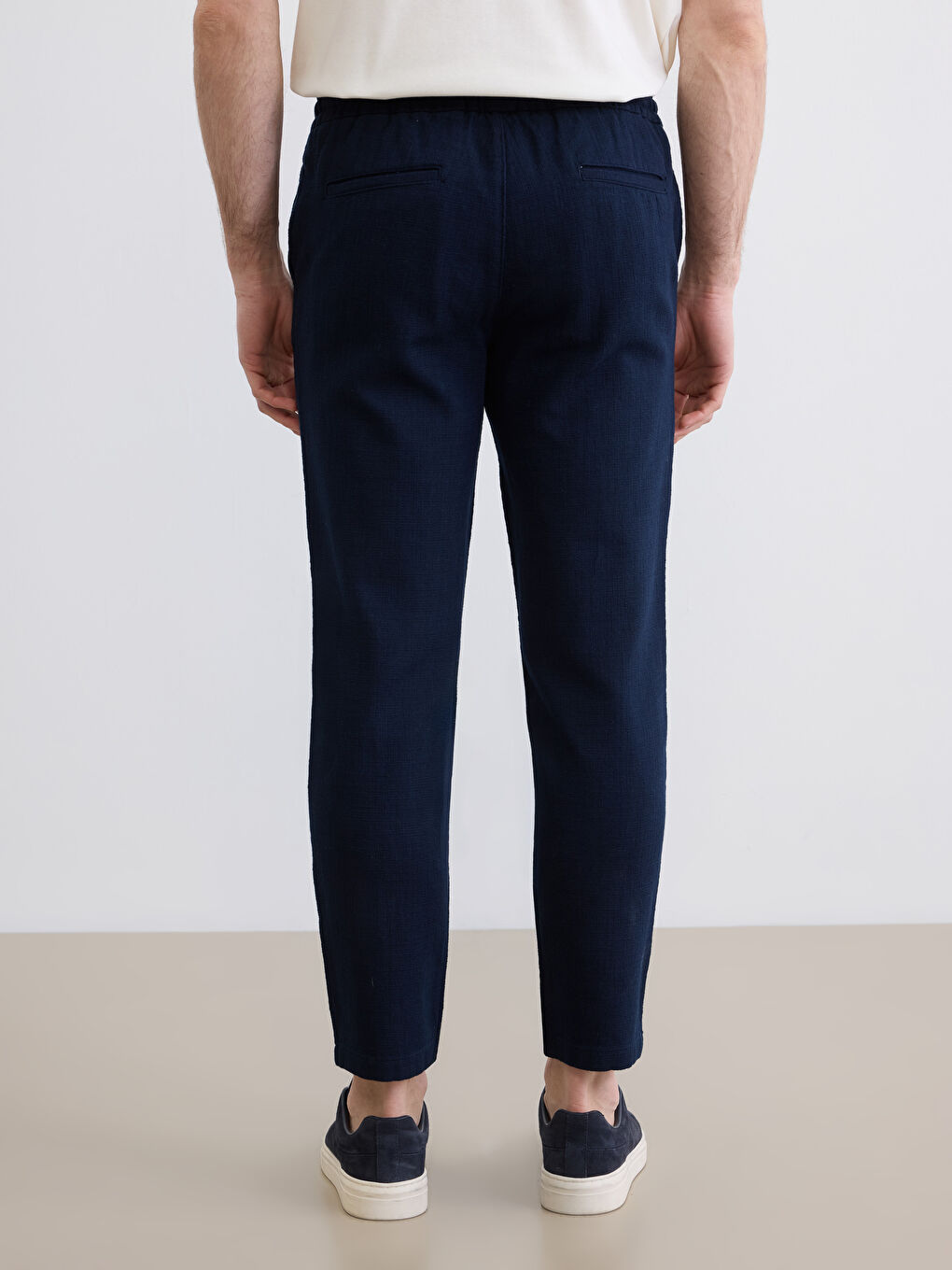 Lacivert Standart Kalıp Gabardin Erkek Pantolon-4