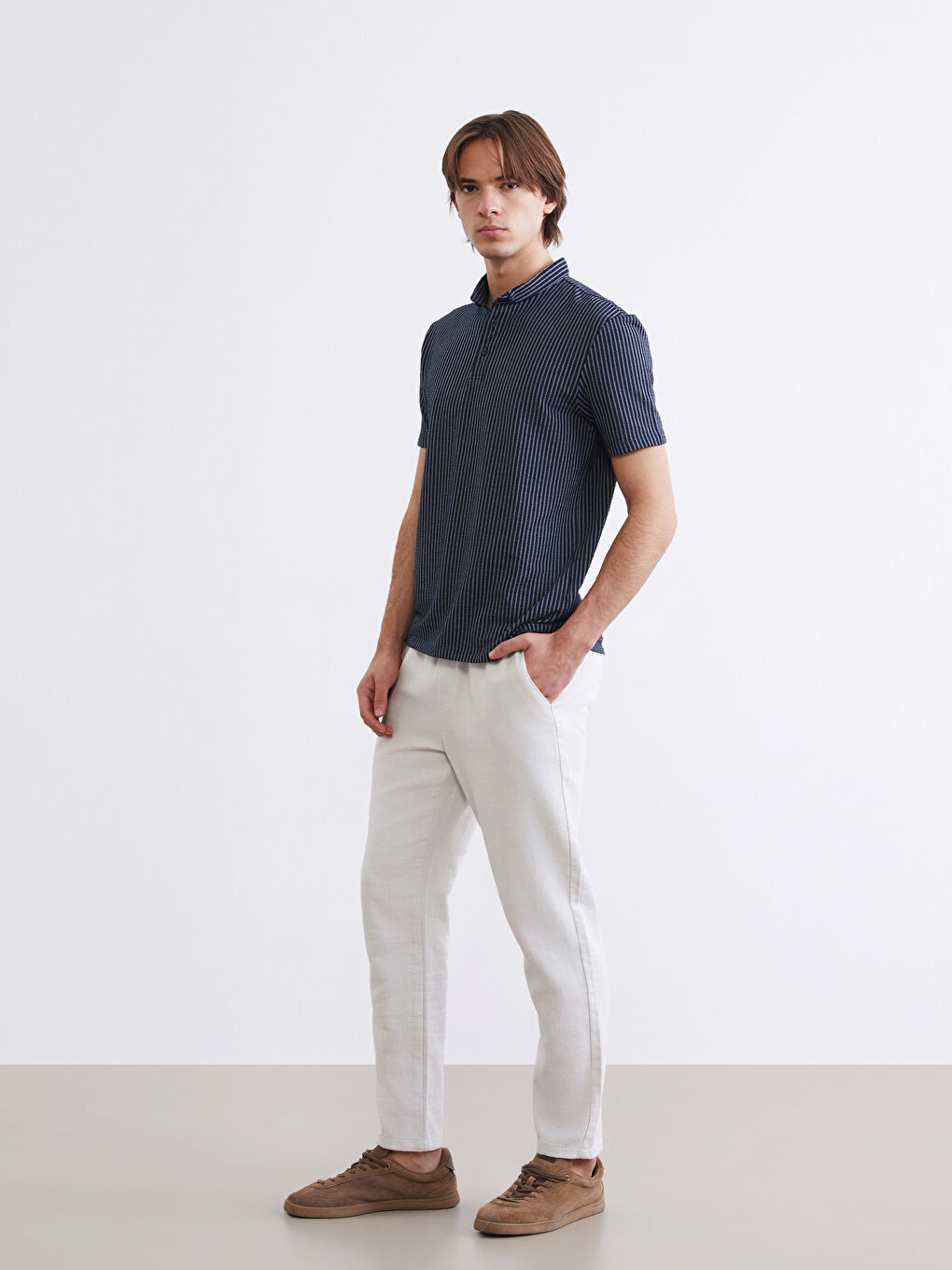 Standart Kalıp Gabardin Erkek Pantolon-1