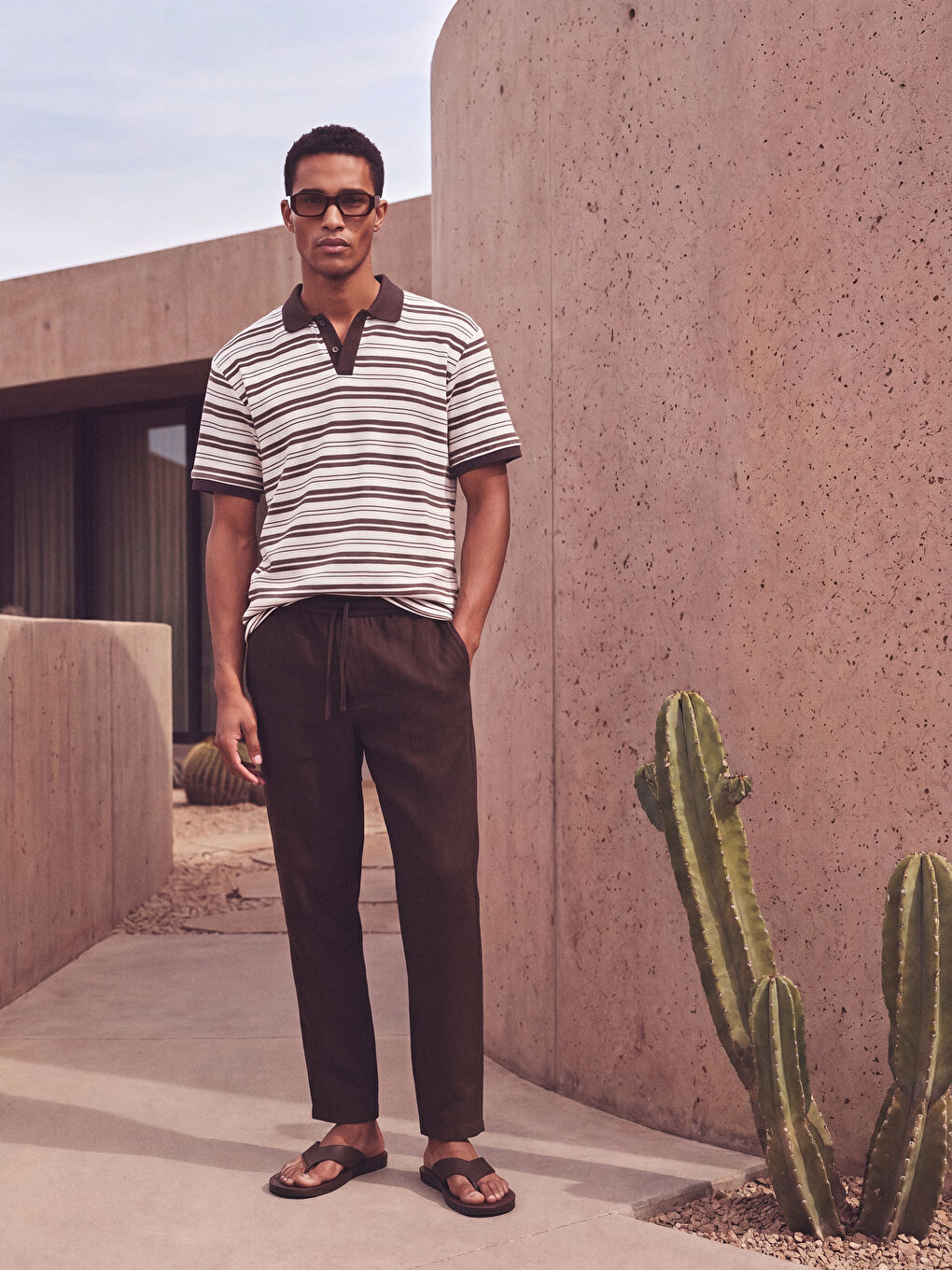 Kahverengi Regular Fit Gabardin Erkek Pantolon