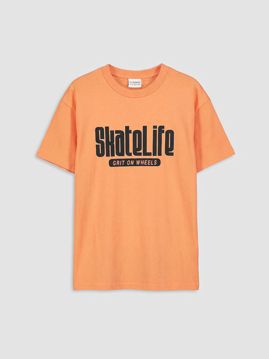 Turuncu Bisiklet Yaka Baskılı Erkek Çocuk Tişört