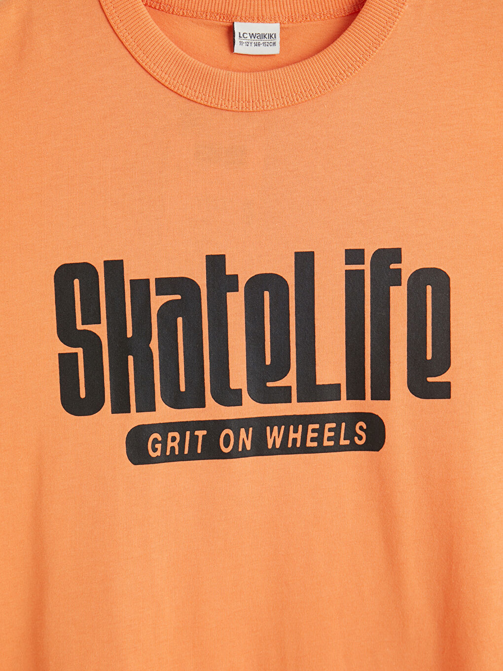 Turuncu Bisiklet Yaka Baskılı Erkek Çocuk Tişört-2