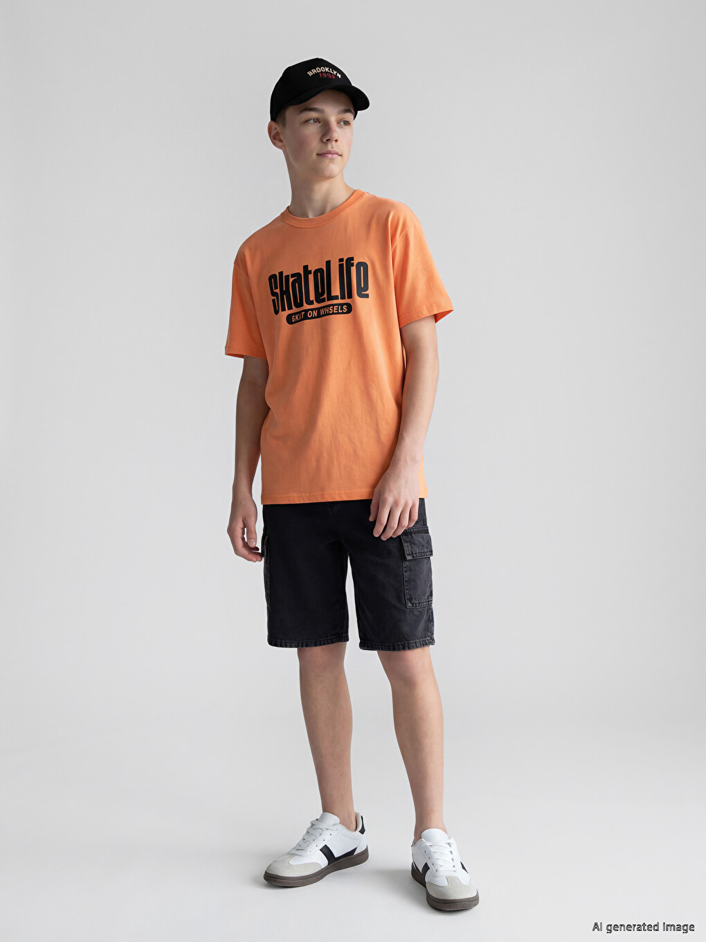 Crew Neck Printed Boys' T-Shirt-1
