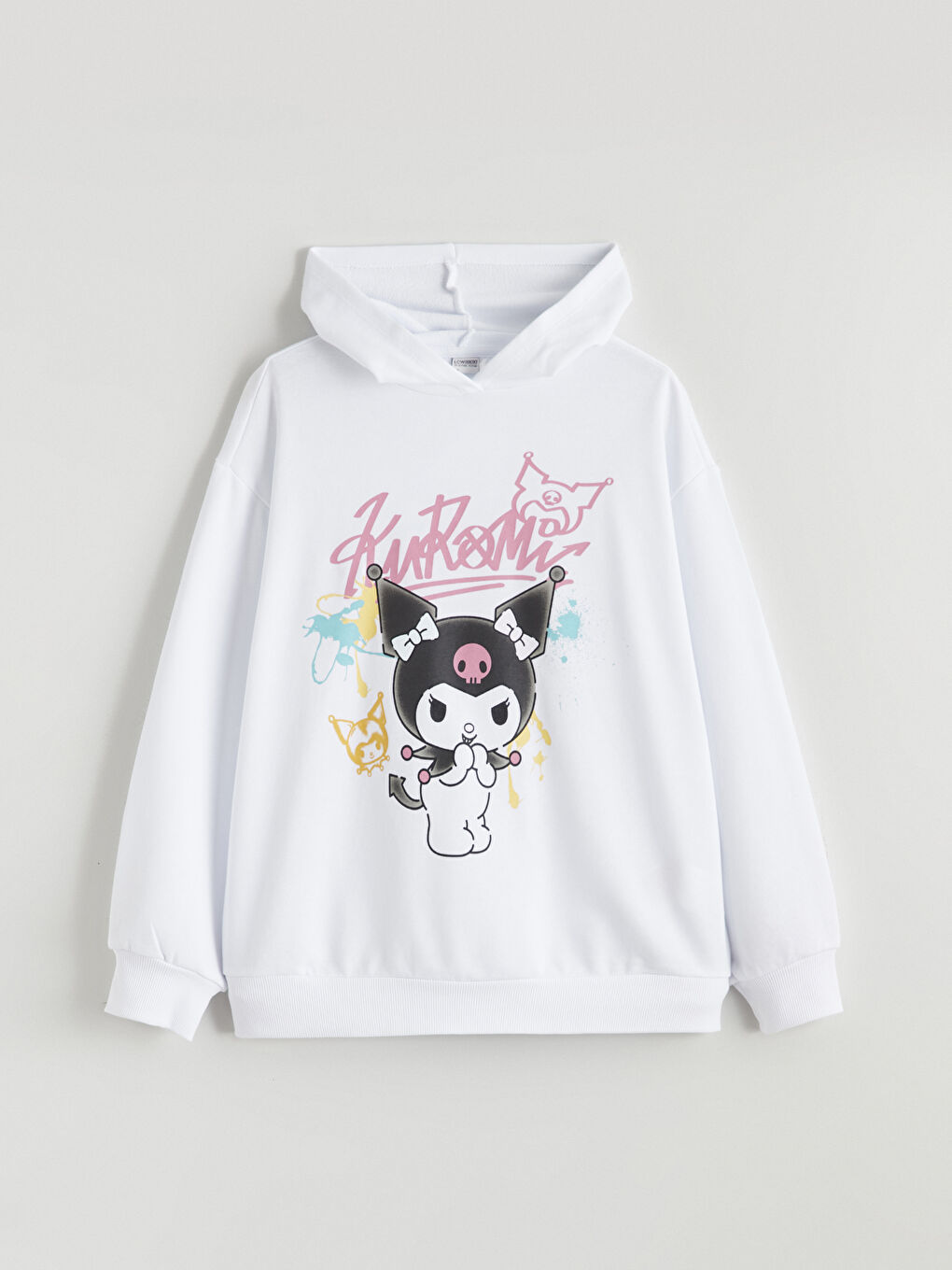 Beyaz Kuromi Baskılı Kız Çocuk Sweatshirt ve Eşofman Altı-1