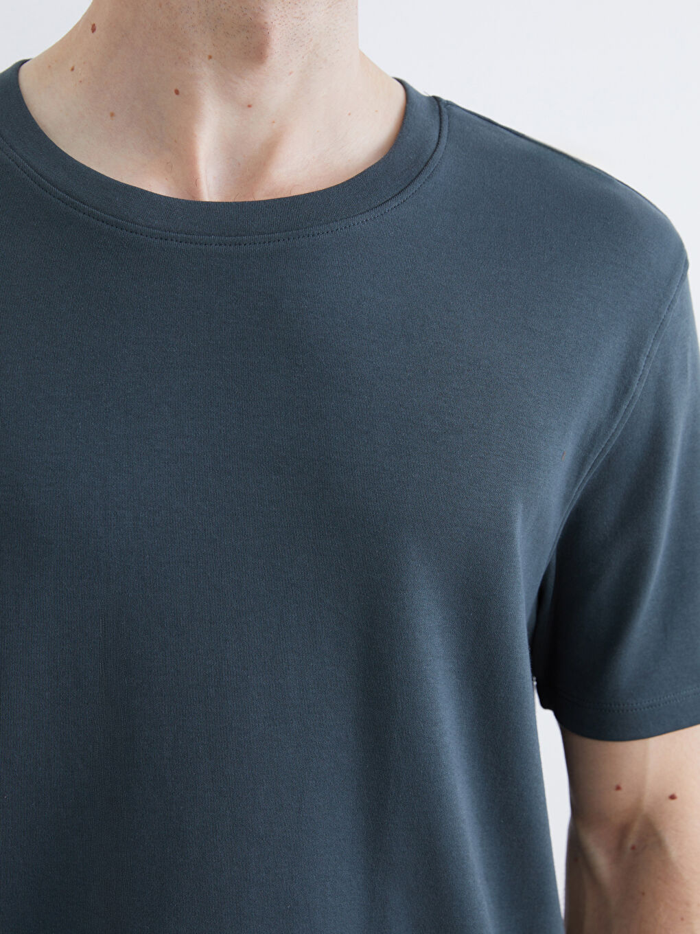 Yeşil Bisiklet Yaka Erkek Tişört-2