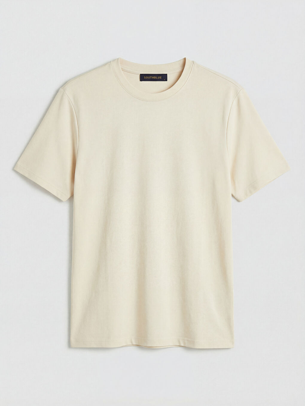 Bej Bisiklet Yaka Erkek Tişört