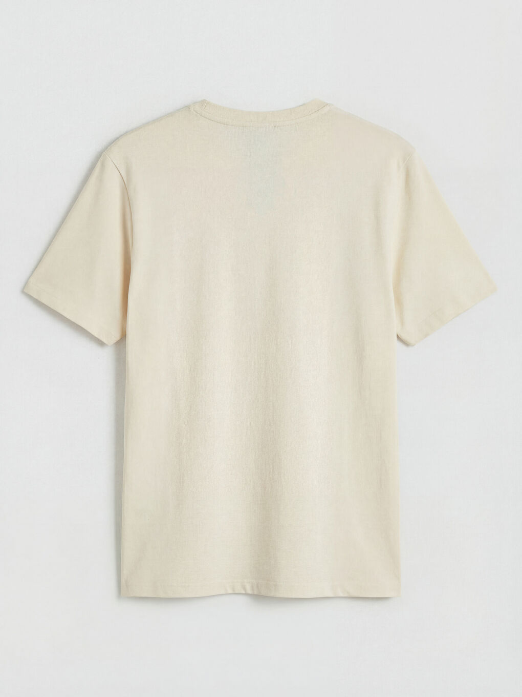 Bej Bisiklet Yaka Erkek Tişört-1