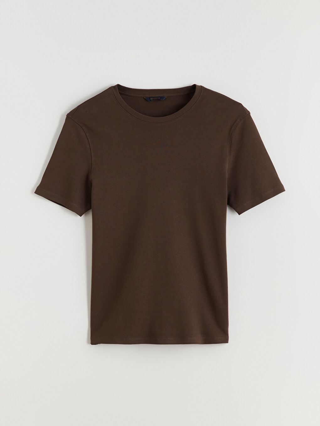 Kahverengi Bisiklet Yaka Erkek Tişört-4