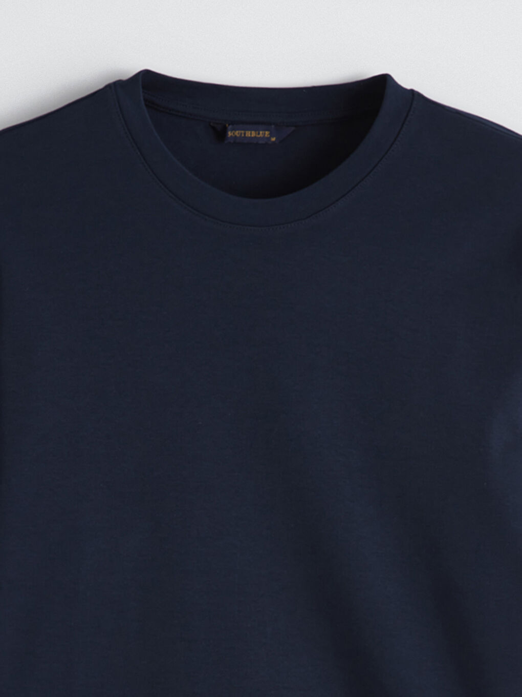 Lacivert Bisiklet Yaka Erkek Tişört-1