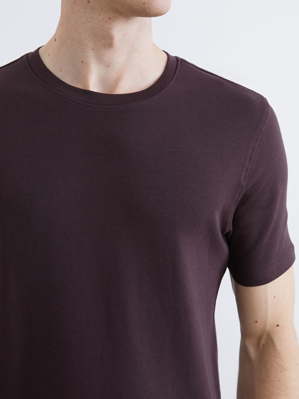 Mürdüm Bisiklet Yaka Erkek Tişört-2