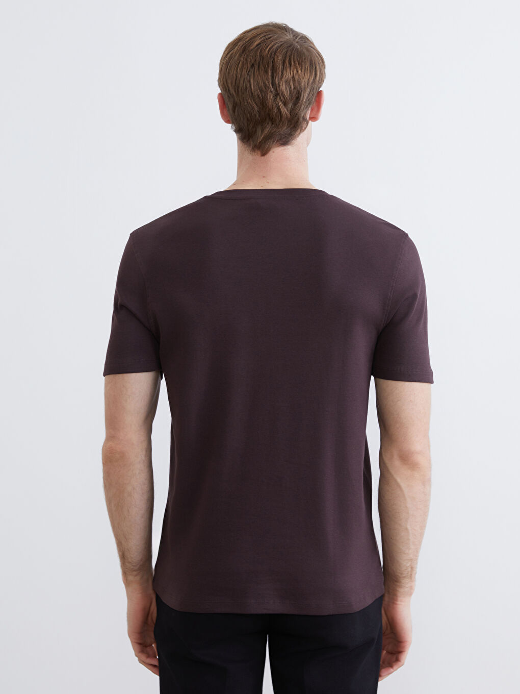 Mürdüm Bisiklet Yaka Erkek Tişört-3