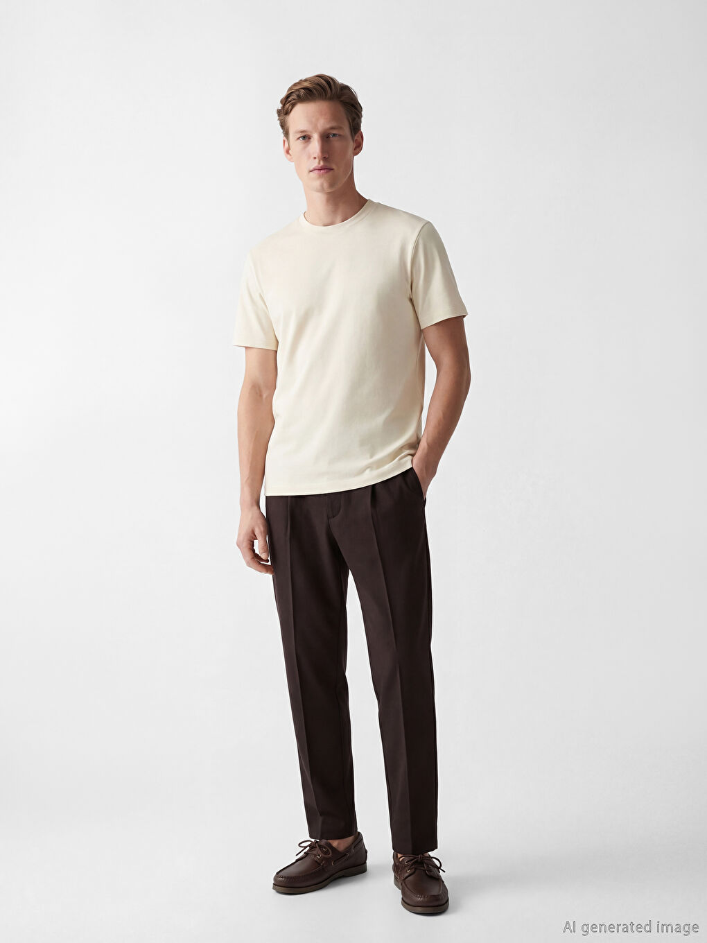 100 % Baumwolle Regular Fit Basic Dickes T-Shirt-1