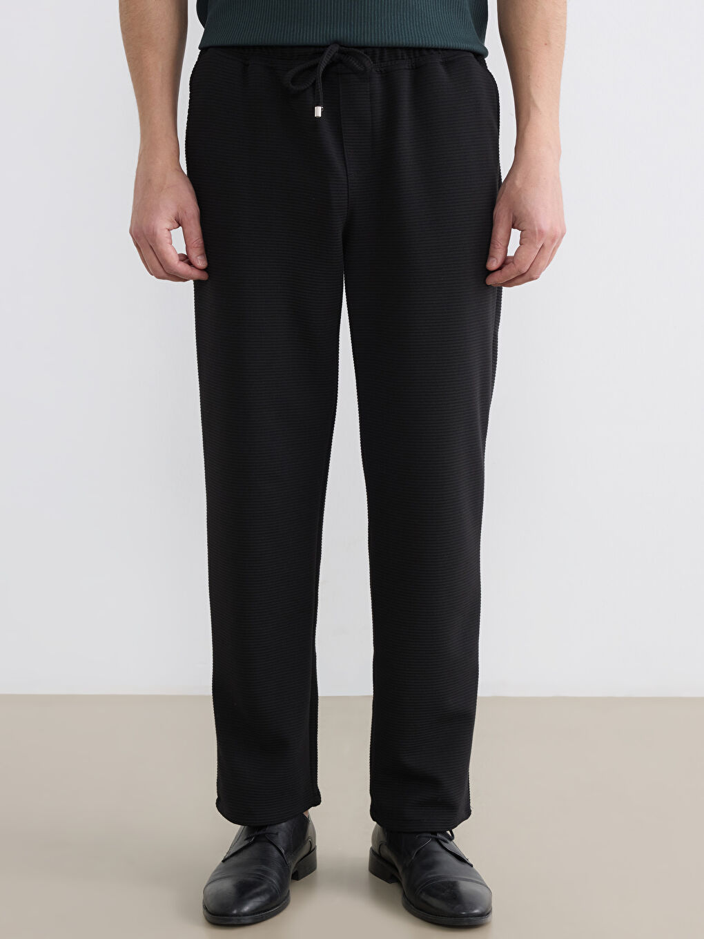 Regular Fit Textured Men's Trousers-1