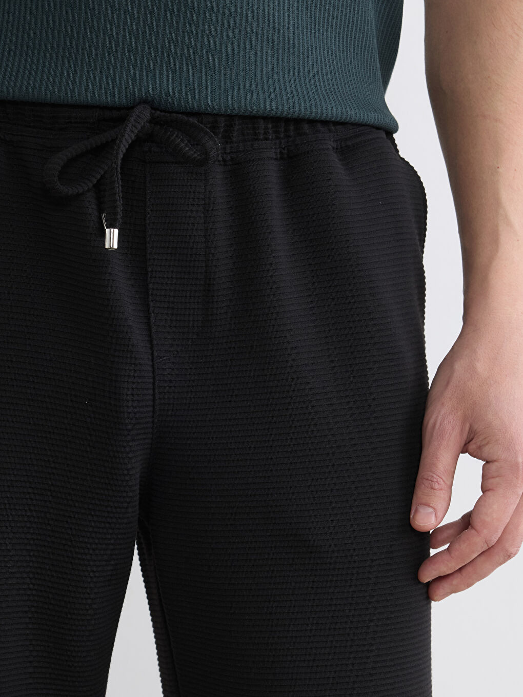 Regular Fit Textured Men's Trousers-2