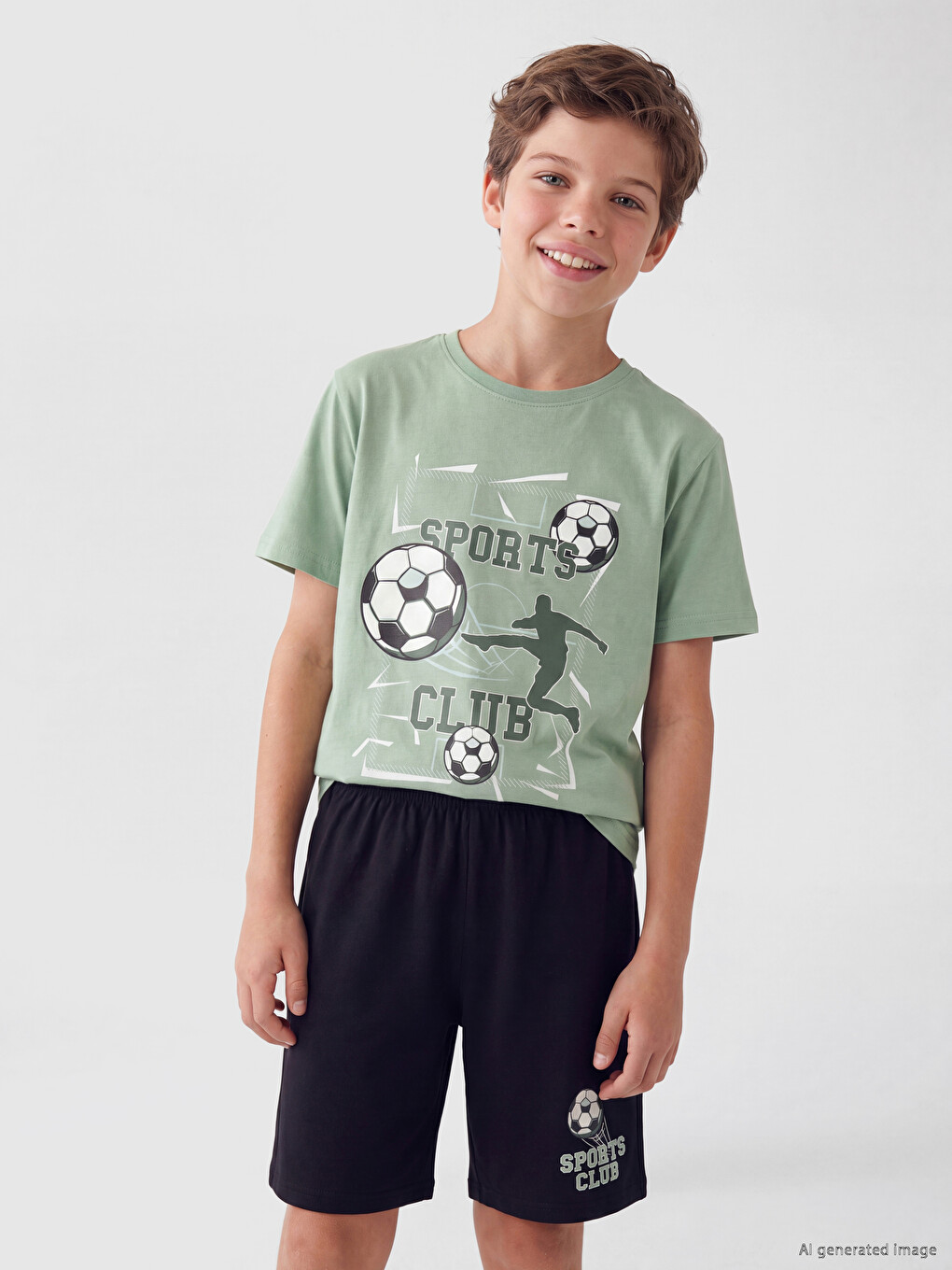 Printed Boys' Shortie Pyjamas Set-1