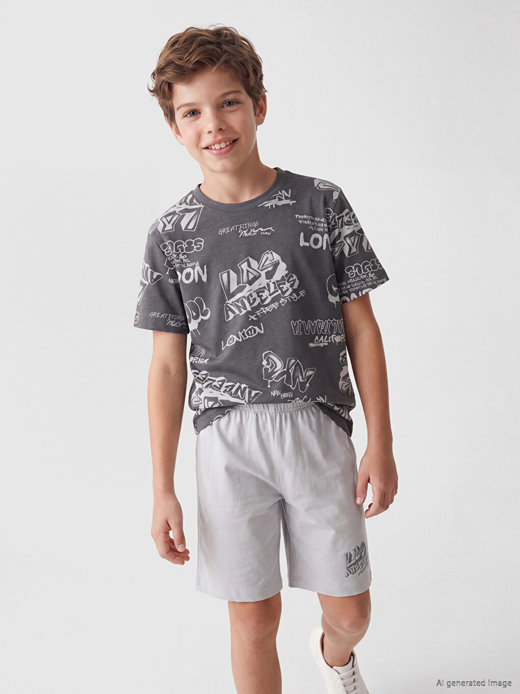 Printed Boys' Shortie Pyjamas Set