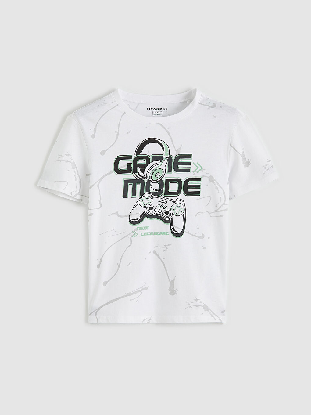 Beyaz Baskılı Erkek Çocuk Şortlu Pijama Takımı-1