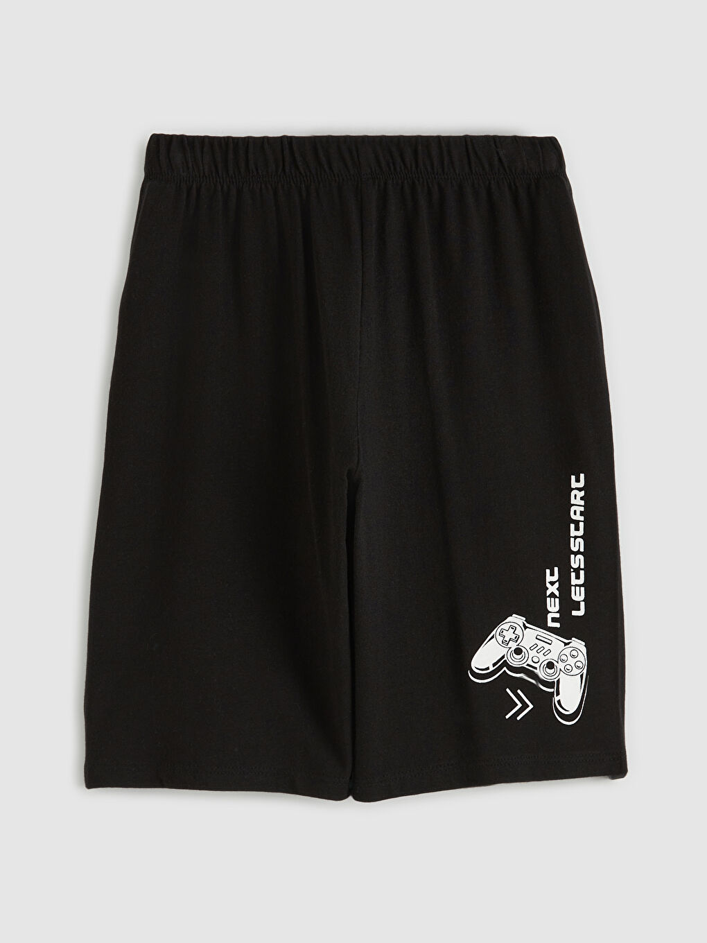 Beyaz Baskılı Erkek Çocuk Şortlu Pijama Takımı-2