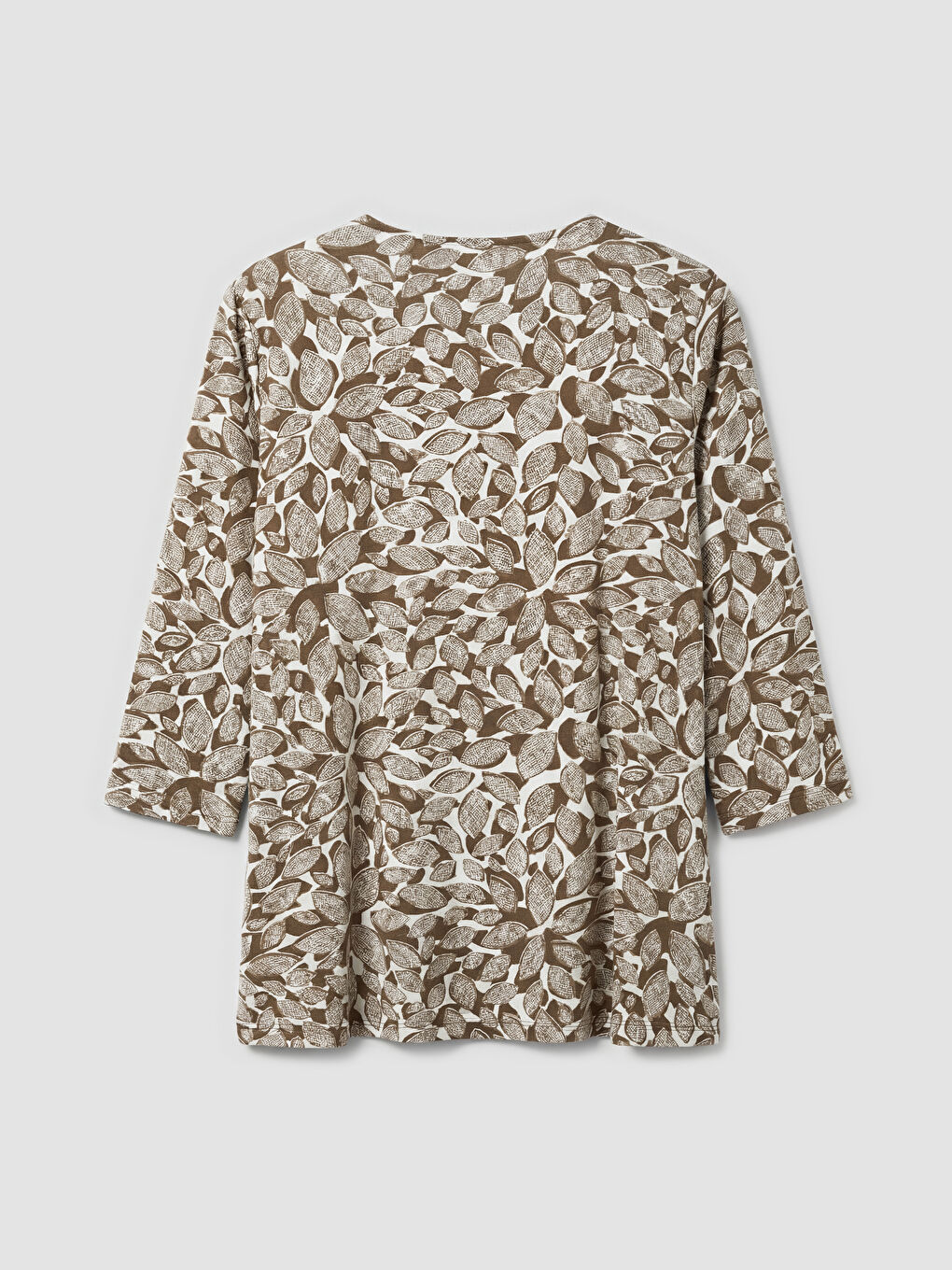 بلوزة منقوشة بكول مدور-5