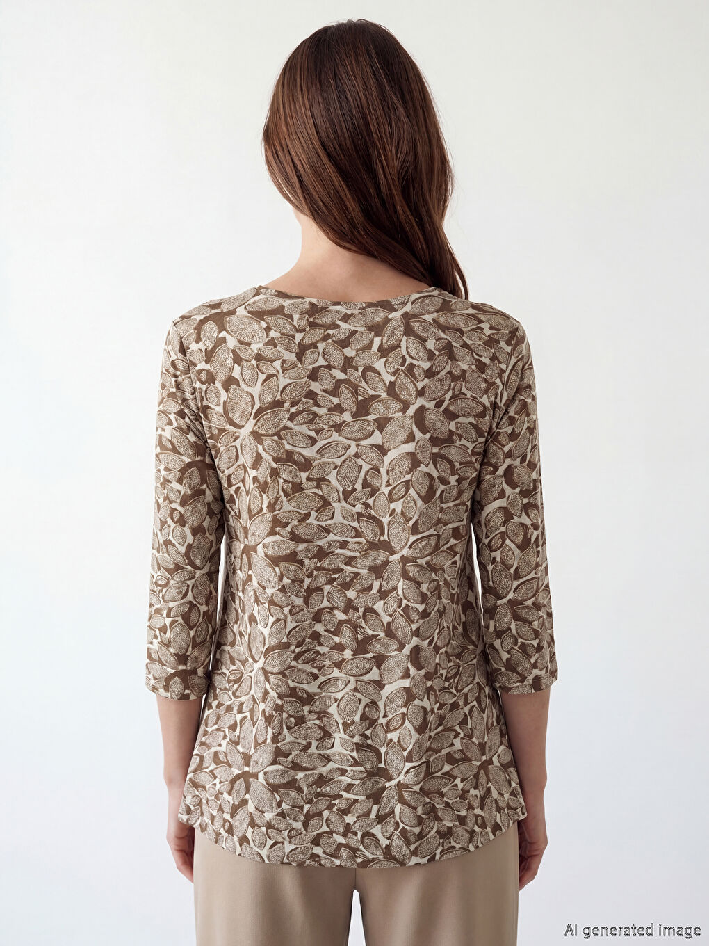 بلوزة منقوشة بكول مدور-3