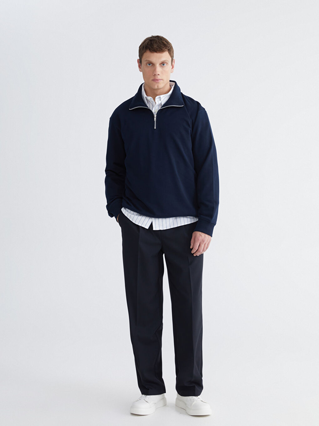 Polo Neck Men's Sweatshirt-1