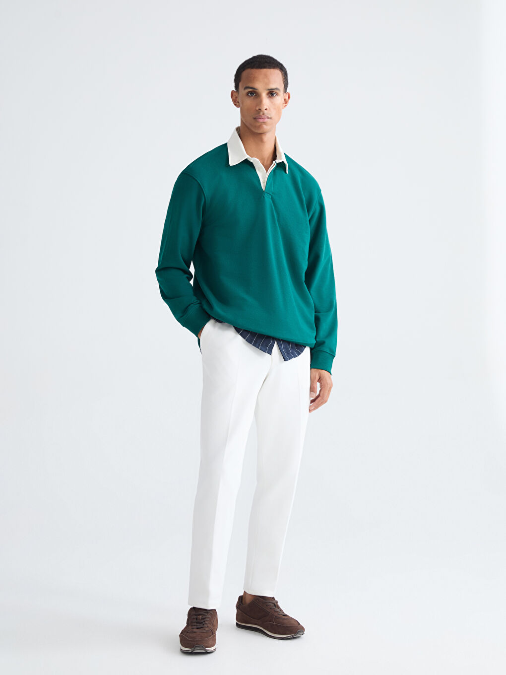 Polo Neck Men's Sweatshirt-1