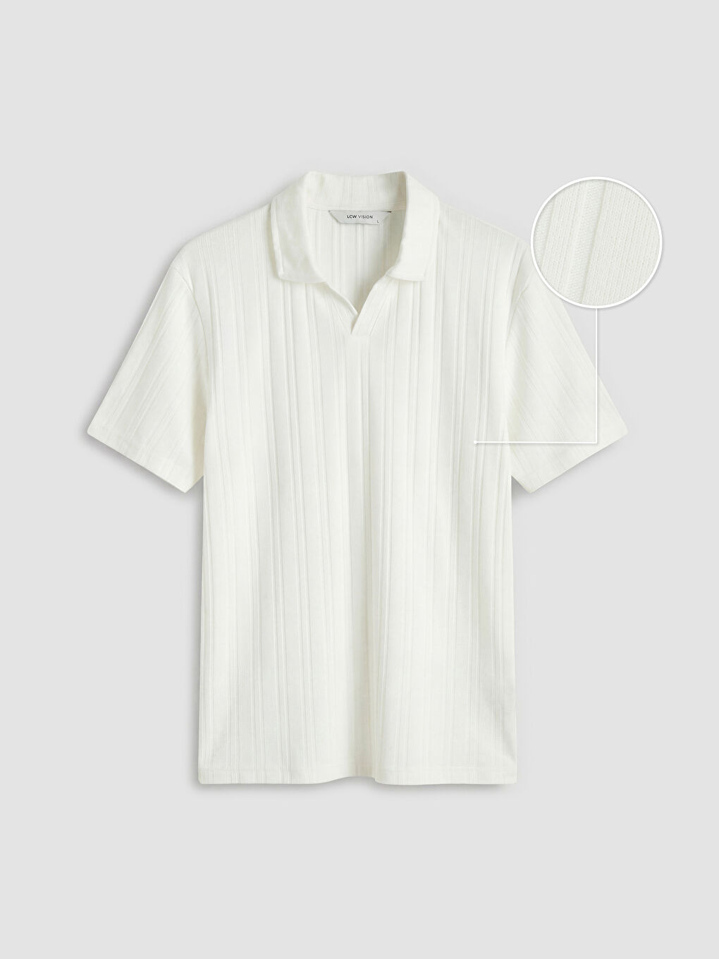 Polo Collar Textured Men's T-Shirt