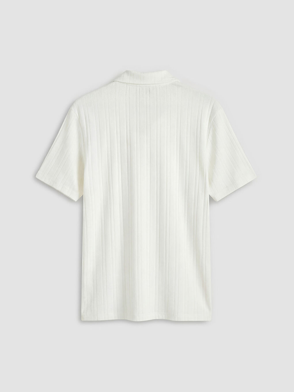 Polo Collar Textured Men's T-Shirt-1