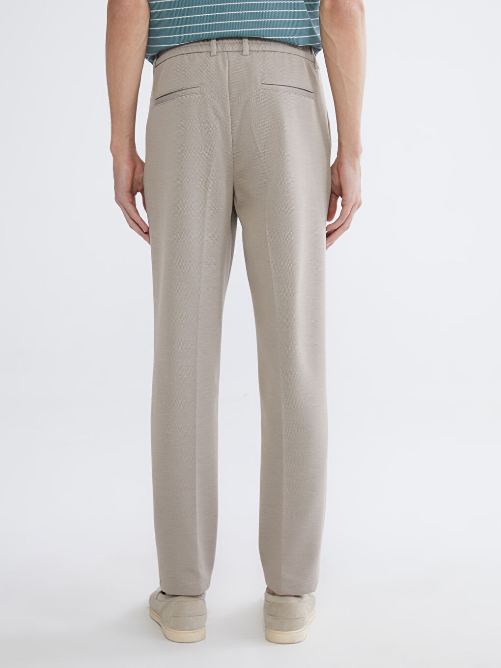 Bej Standart Kalıp Erkek Pantolon-3