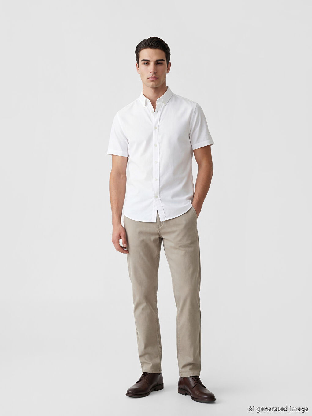 Regular Fit Dobby Fabric Men's Trousers