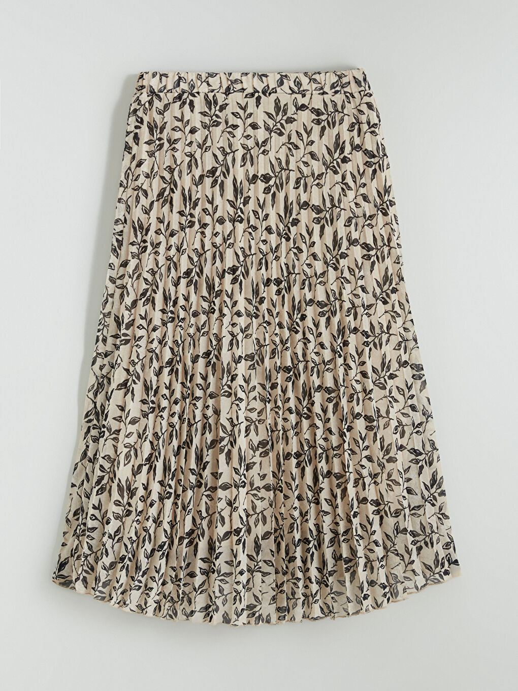 Jupe en Chiffon Florale à Taille Élastiquée-4