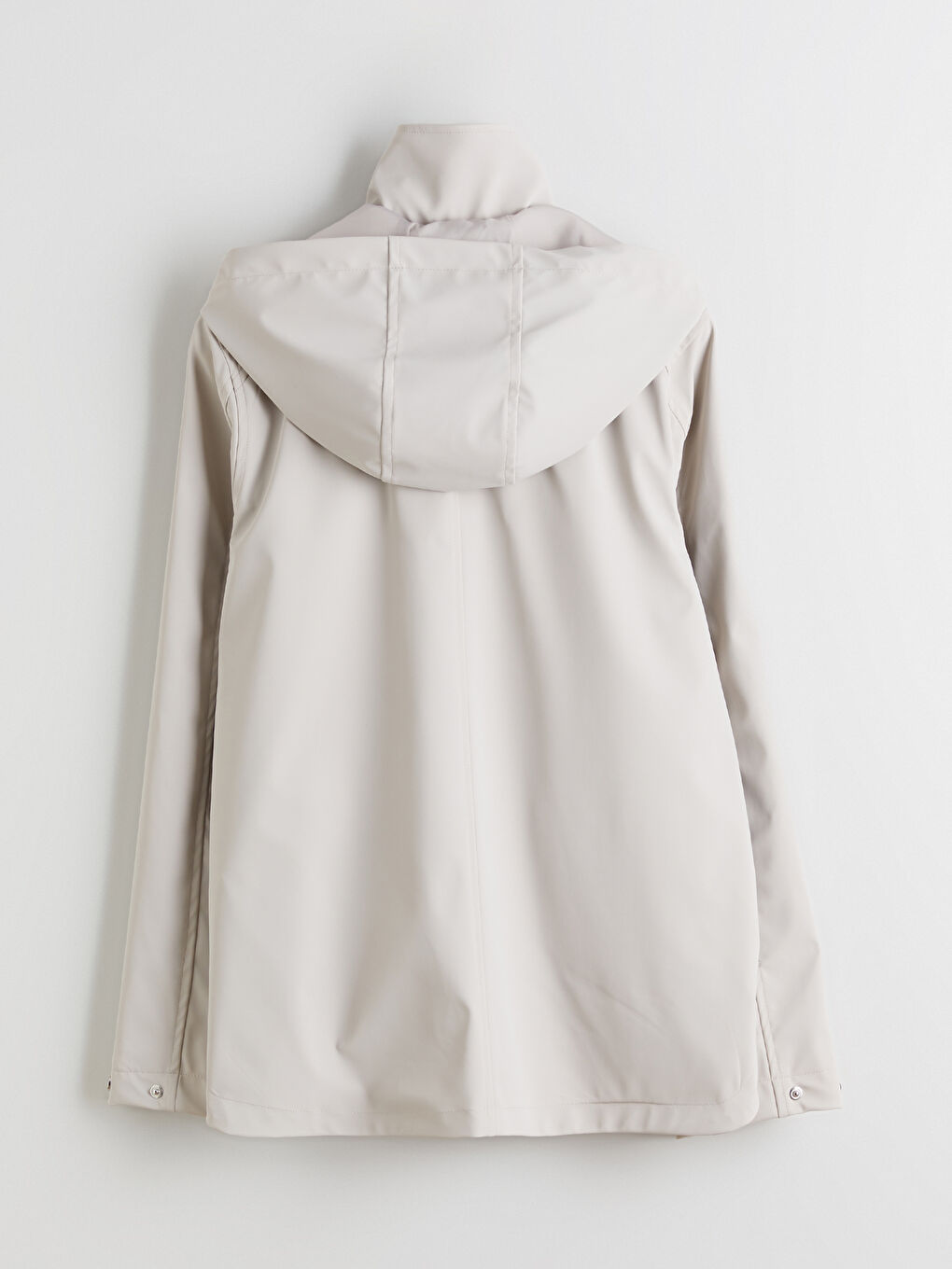 Bej Kapüşonlu Kadın Yağmurluk-6