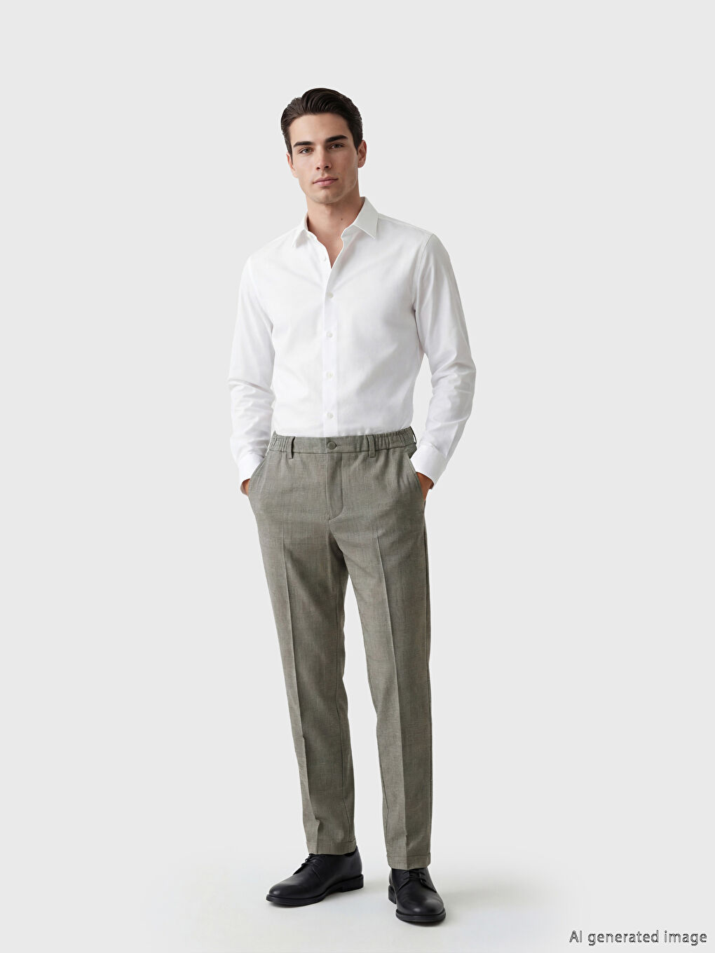 Брюки прямого кроя текстурированные для мужчин-1