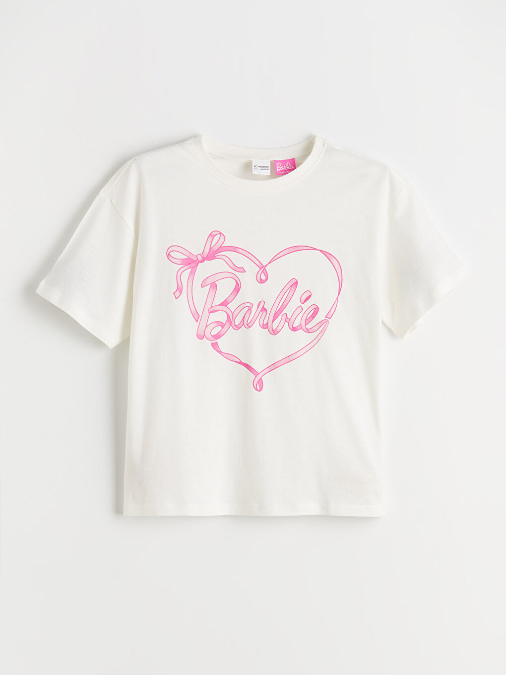 Ekru Barbie Baskılı Kız Çocuk Pijama Takımı-1