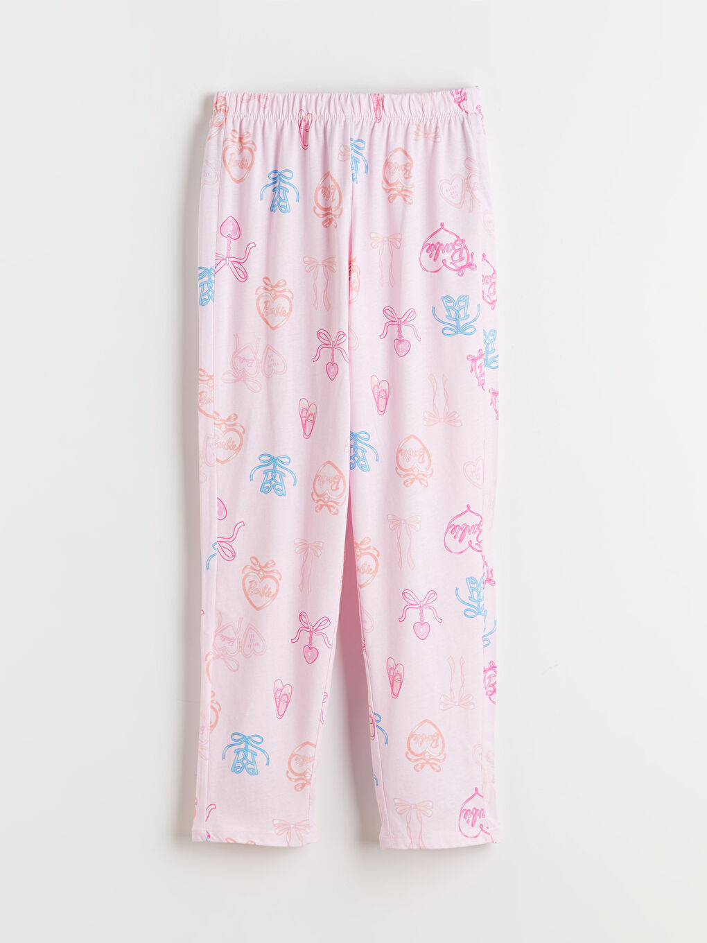 Ekru Barbie Baskılı Kız Çocuk Pijama Takımı-3