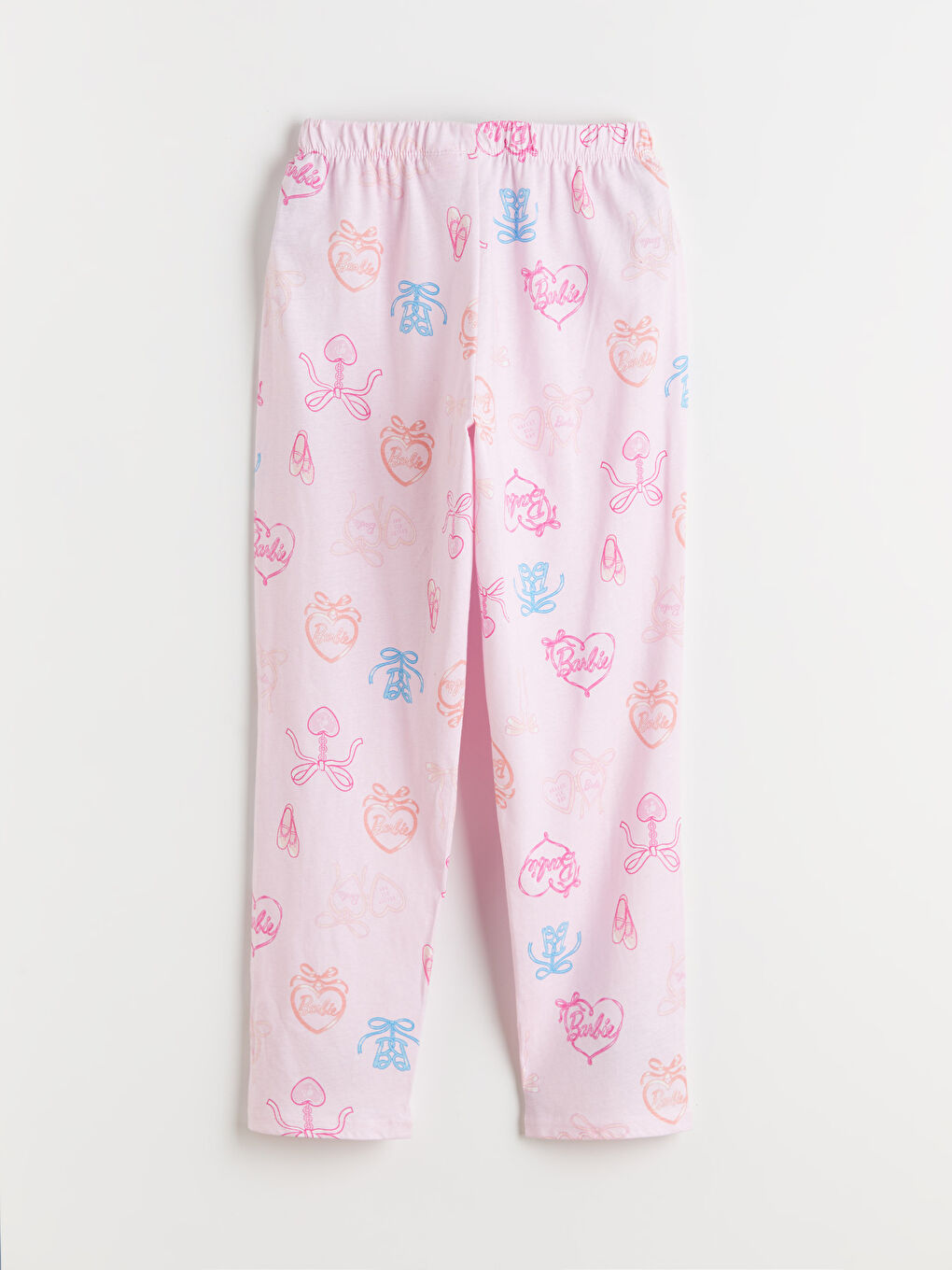 Ekru Barbie Baskılı Kız Çocuk Pijama Takımı-4