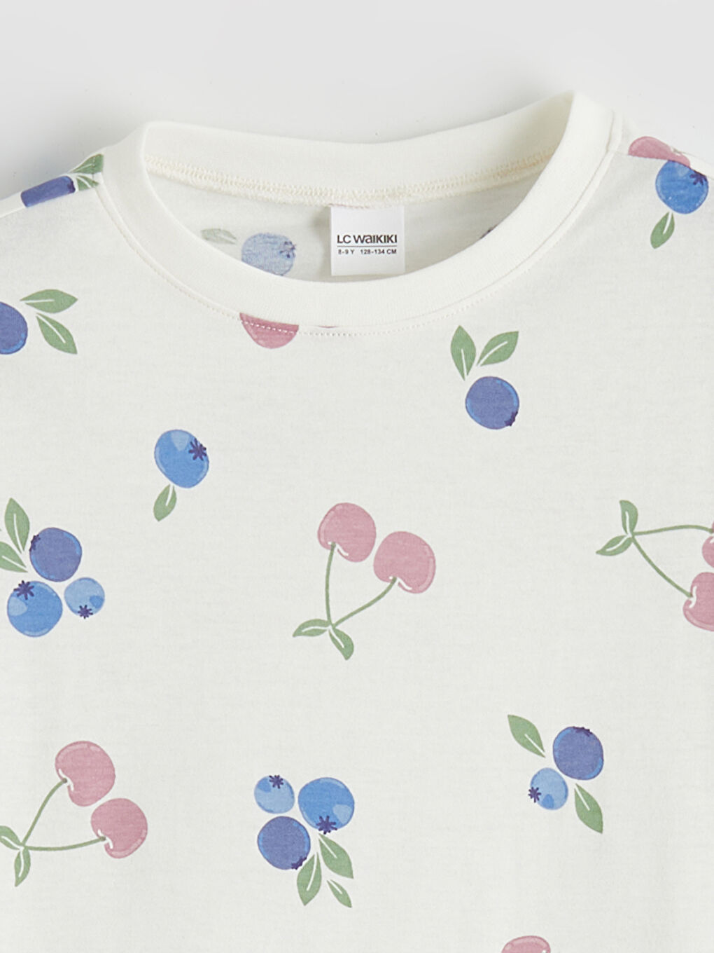 Ekru Bisiklet Yaka Kız Çocuk Pijama Takımı-2