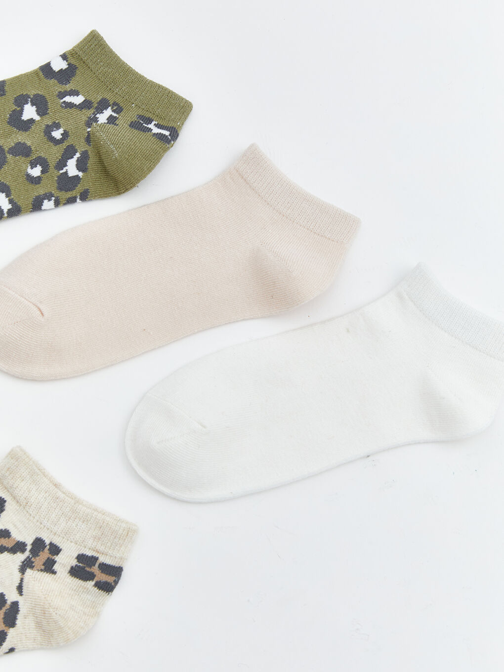 Leopard Print Women's Ankle Socks - Set of 5-1