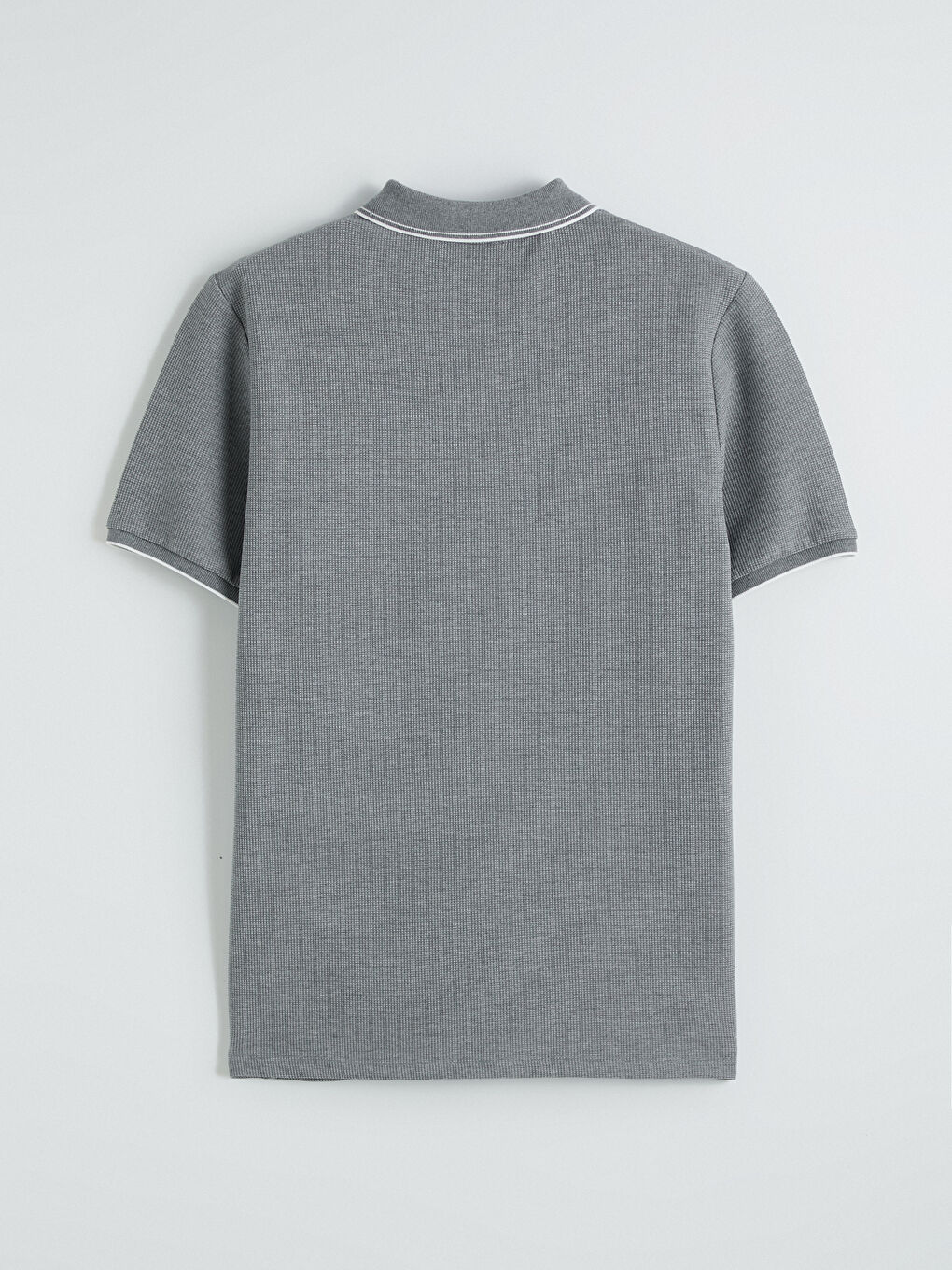 Gri Polo Yaka Pike Erkek Tişört-2