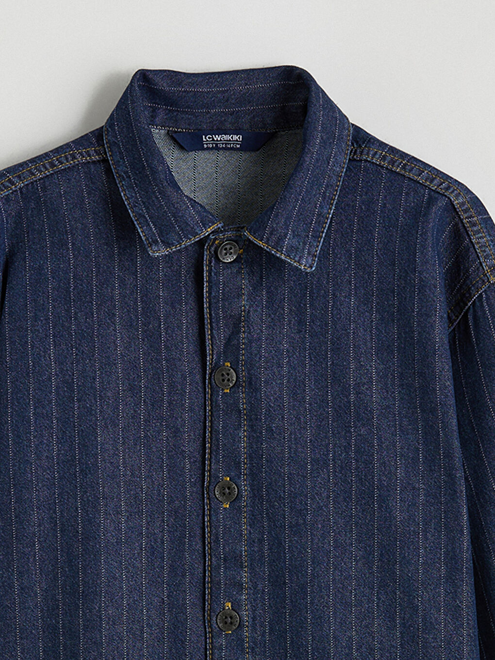 Siyah Çizgili Erkek Çocuk Jean Gömlek-1