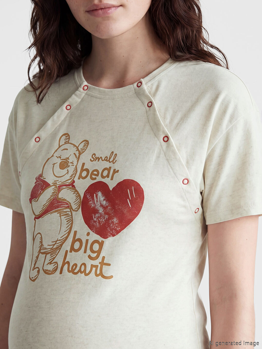 قميص نوم ديال الحوامل مطبوع Winnie the Pooh للنساء-2