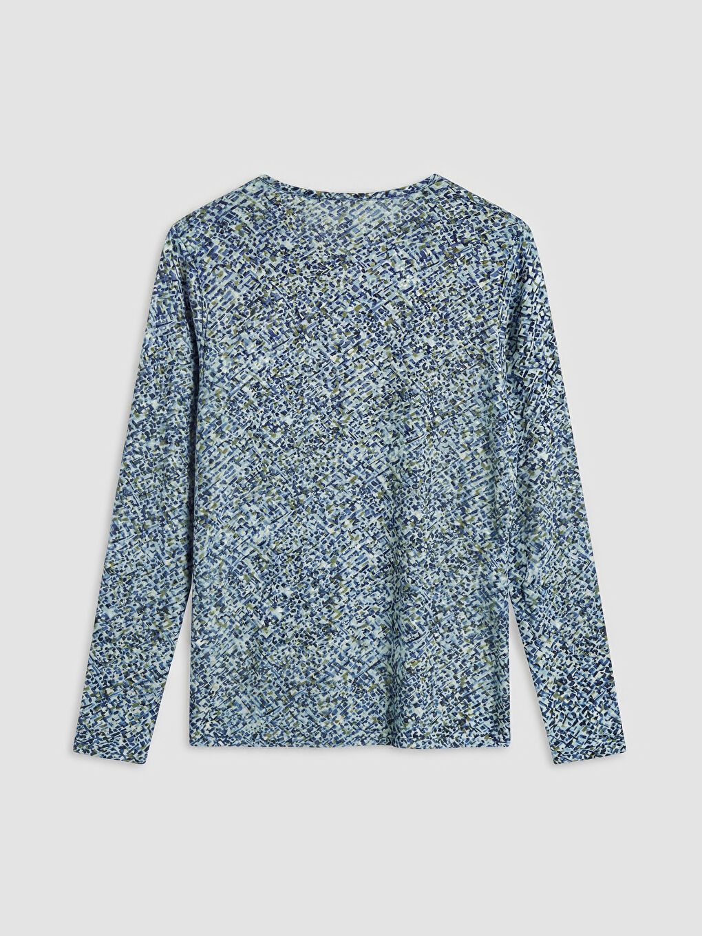 Mavi Bisiklet Yaka Desenli Bluz-1