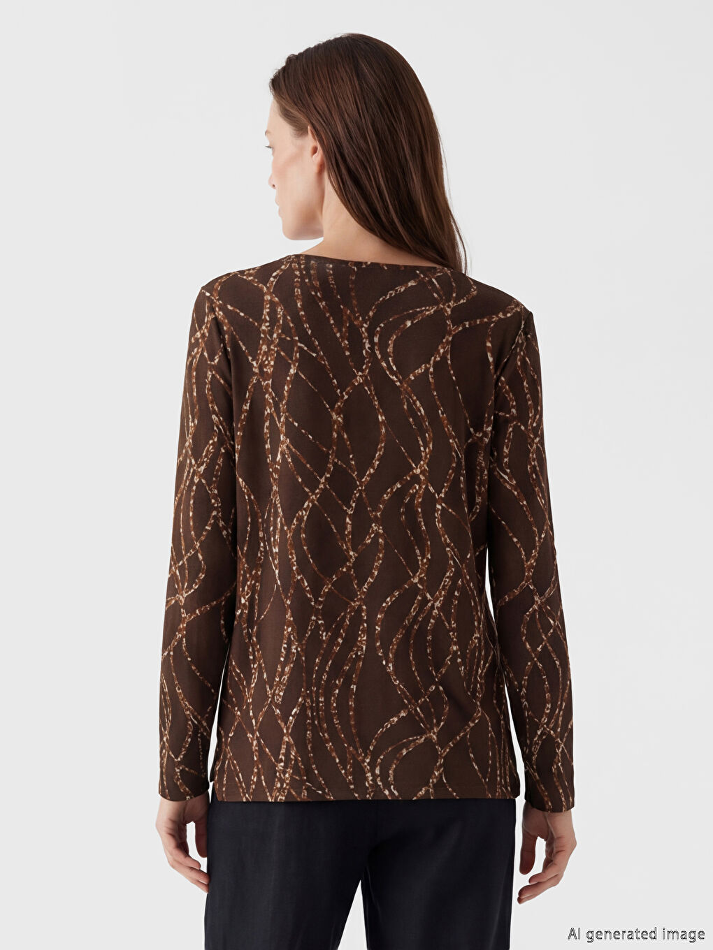 Crew Neck Patterned Women's T-Shirt-2