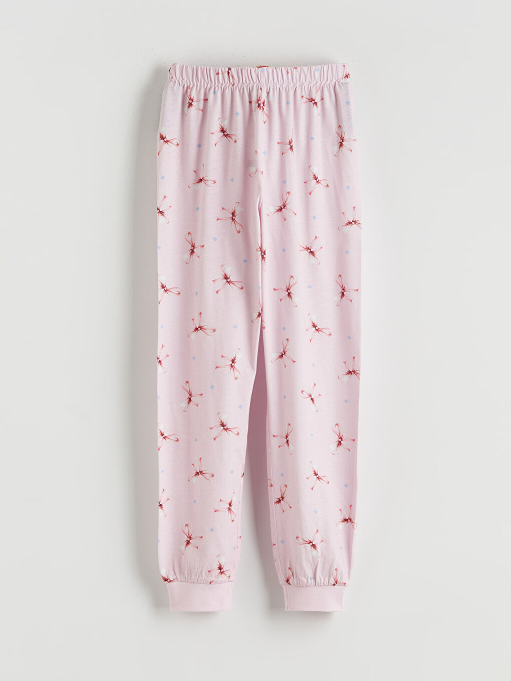 Ekru Bisiklet Yaka Baskılı Kız Çocuk Pijama Takımı-3